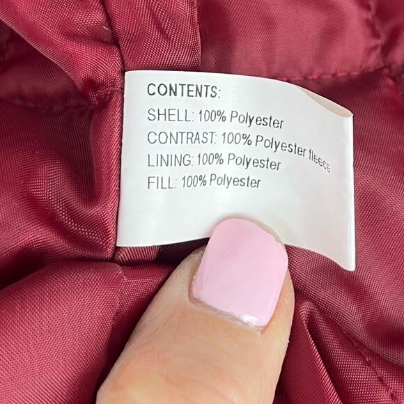 Giacca Women’s Coat Jacket Winter Hood Country Western Red Small Petite - Picture 9 of 11